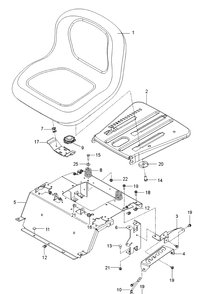 Seat Diagram and Parts List for Z142 (96792480100)(2018-10) Husqvarna Lawn Mower