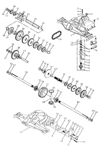 Transaxle Diagram and Parts List for YT125 (954000041)(1990-01) Husqvarna Lawn Tractor