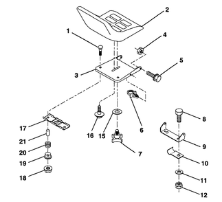 Seat Diagram and Parts List for LR12 (954002701-D)(1996-01) Husqvarna Lawn Tractor