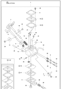 Carb Parts/Wt-814a (355) Diagram and Parts List for 355FXT 2008-07 Husqvarna Brush Cutter