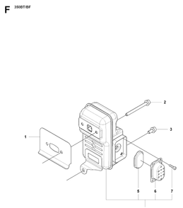 Muffler Diagram and Parts List for 350BT  Husqvarna Leaf Blower / Vacuum