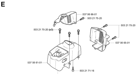 Cover Diagram and Parts List for 326HE4 (X-SERIES)(20013500001-20033100000) Husqvarna Hedge Trimmer