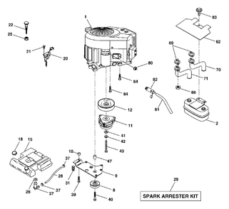 Engine Diagram and Parts List for GTH2254XP (954571229-A)(2004-08) Husqvarna Lawn Tractor