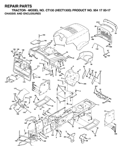 Chassis And Enclosures Diagram and Parts List for CT130 (HECT130D)(2001-01) Husqvarna Lawn Tractor