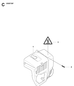 Cylinder Cover Diagram and Parts List for 350BT  Husqvarna Leaf Blower / Vacuum