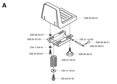 Seat Diagram and Parts List for R11 2003-01 Husqvarna Lawn Tractor