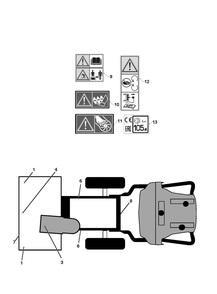 Decals Diagram and Parts List for ST227P  Husqvarna Snow Blower