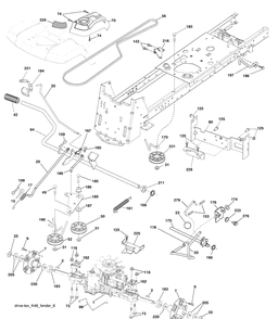 Drive Diagram and Parts List for LGT2554 (96045001500)(2009-01) Husqvarna Lawn Mower