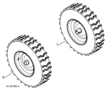 Wheels / Tires And Diagram and Parts List for 1130SB (96193004300)(2008-11) Husqvarna Snow Blower