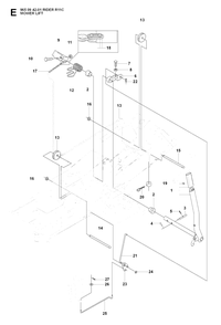 Mower Lift / Deck Lift Diagram and Parts List for R11C (965094201)(2007-01) Husqvarna Lawn Tractor