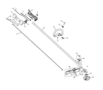 Shaft And Handle Diagram and Parts List for 325L 20190500001 & Above Husqvarna Trimmer