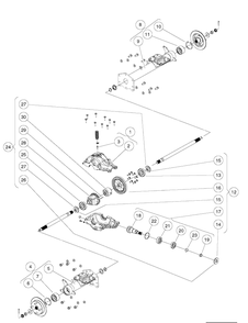 Rear Differential 1 Diagram and Parts List for HUV4421GXP 2009 Husqvarna Lawn Tractor