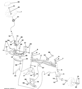 Steering Assembly Diagram and Parts List for YTH2042 (917289610)(2010-05) Husqvarna Lawn Mower