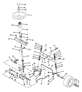 Steering Assembly Diagram and Parts List for LT125 (954002711-B)(1995-01) Husqvarna Lawn Tractor