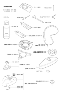 Accessories (Part 1) Diagram and Parts List for 232L 2006-04 Husqvarna Trimmer