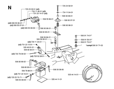 Electrical Diagram and Parts List for R16 (953521401)(2006-01) Husqvarna Lawn Tractor