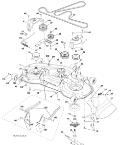 Mower Deck Diagram and Parts List for 2748GLS (96043006500)(2008-12) Husqvarna Lawn Mower
