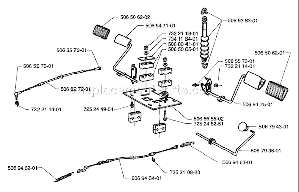 Page K Diagram and Parts List for RIDER1200 1996-08 Husqvarna Lawn Tractor