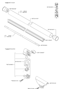 Shaft / Tube Diagram and Parts List for 333RX 2005-06 Husqvarna Trimmer