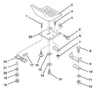 Seat Diagram and Parts List for LT112 (954000392)(1992-06) Husqvarna Lawn Tractor