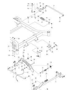 Mower Lift / Deck Lift Diagram and Parts List for MZ48 (96766590100)(2017-02) Husqvarna Lawn Mower