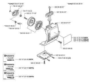 Starter Diagram and Parts List for 326P5X 2002-05 Husqvarna Pole Saw