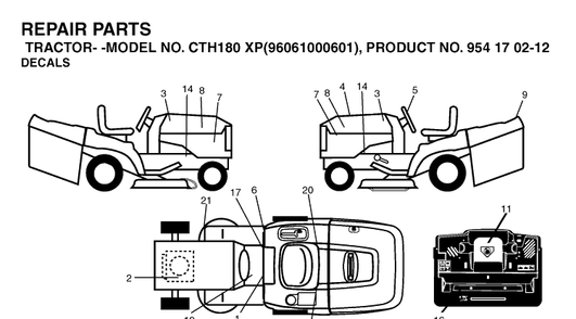 Part Location Diagram of 532182621 Husqvarna Decal