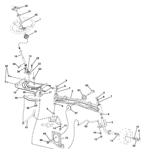 Steering Diagram and Parts List for LGT2654 (96045003700)(2011-09) Husqvarna Lawn Tractor