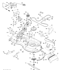 Mower Deck / Cutting Deck Diagram and Parts List for YTH22V46 (96045004500)(2013-08) Husqvarna Lawn Tractor