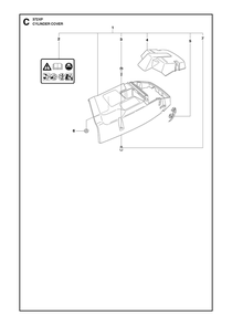 Cylinder Cover Diagram and Parts List for 372XP-372XPG 372 XP W - 372 XP GW Husqvarna Chainsaw
