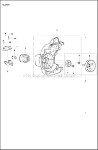 Clutch Diagram and Parts List for 330LK  Husqvarna Trimmer
