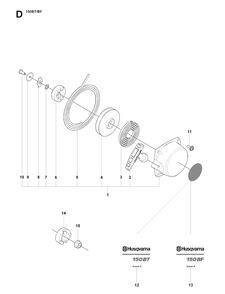Starter Diagram and Parts List for 150BT 20084000001-20194199999 Husqvarna Leaf Blower / Vacuum
