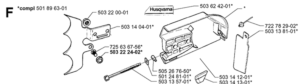 Chain Brake Diagram and Parts List for 3120 20000600001-20013500000 Husqvarna Chainsaw