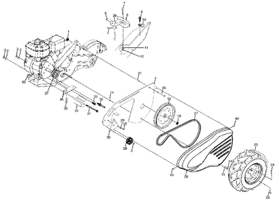 Mainframe, Left Side Diagram and Parts List for 650BRTT (954329325-A)(2003-12) Husqvarna Tiller