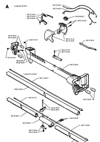 Shaft And Handle Diagram and Parts List for 225LD 19942300001-19951000000 Husqvarna Edger