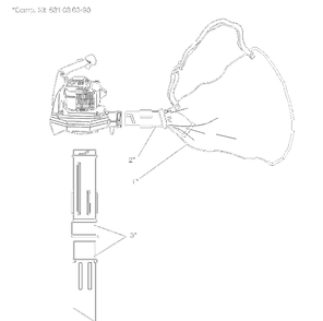 225 Hbv Vacuum Kit Diagram and Parts List for 225HBV 2000-09 Husqvarna Leaf Blower / Vacuum