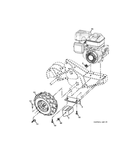 Mainframe, Right Side Diagram and Parts List for DRT900E (96093002200)(2011-11) Husqvarna Cultivator