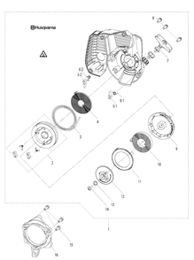 Starter Diagram and Parts List for 321S15 967078502 Husqvarna Sprayer