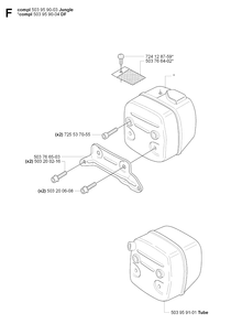 Muffler 2 Diagram and Parts List for 385 20064000001-Current Husqvarna Chainsaw