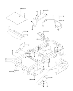 Frame Diagram and Parts List for M-ZT61BF (96717700400)(2013-01) Husqvarna Lawn Mower