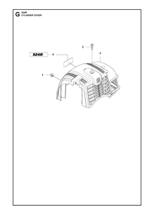 Cylinder Cover Diagram and Parts List for 524R 2020-11 Husqvarna Brush Cutter
