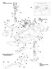 Deck Assembly Diagram and Parts List for BZ7234 (BAM)(2005-01) Husqvarna Lawn Mower