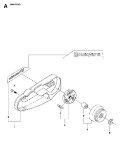 Belt Guard And Pulley Diagram and Parts List for K960RING 2008-03 Husqvarna Circular Saw