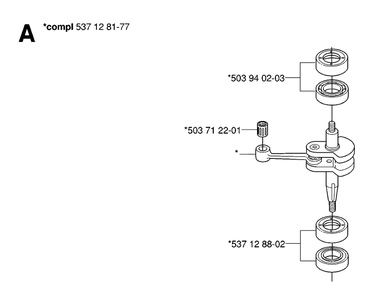 Crankshaft Diagram and Parts List for 325HD75X 20062300001 - 20081400000 Husqvarna Hedge Trimmer