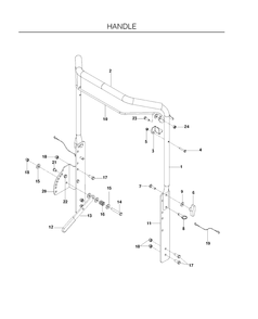 Handle Diagram and Parts List for DTF6BF 2010-02 Husqvarna Dethatcher
