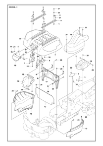 Cover Diagram and Parts List for R200IX  Husqvarna Lawn Tractor