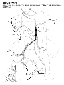 Electrical Diagram and Parts List for YTH1542XP (954170056-A)(2003-01) Husqvarna Lawn Tractor