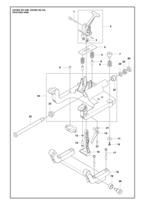 Pivoting Arm Diagram and Parts List for CEORARZ43M  Husqvarna Lawn Mower