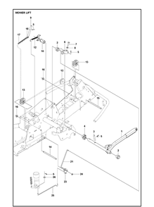 Mower Lift / Deck Lift Diagram and Parts List for R216TAWD 2021-11 Husqvarna Lawn Mower