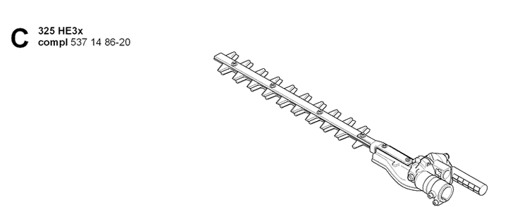 Cutting Equipment Diagram and Parts List for 325HE3 (X-SERIES)(20070100001-20090900000)(2007) Husqvarna Hedge Trimmer